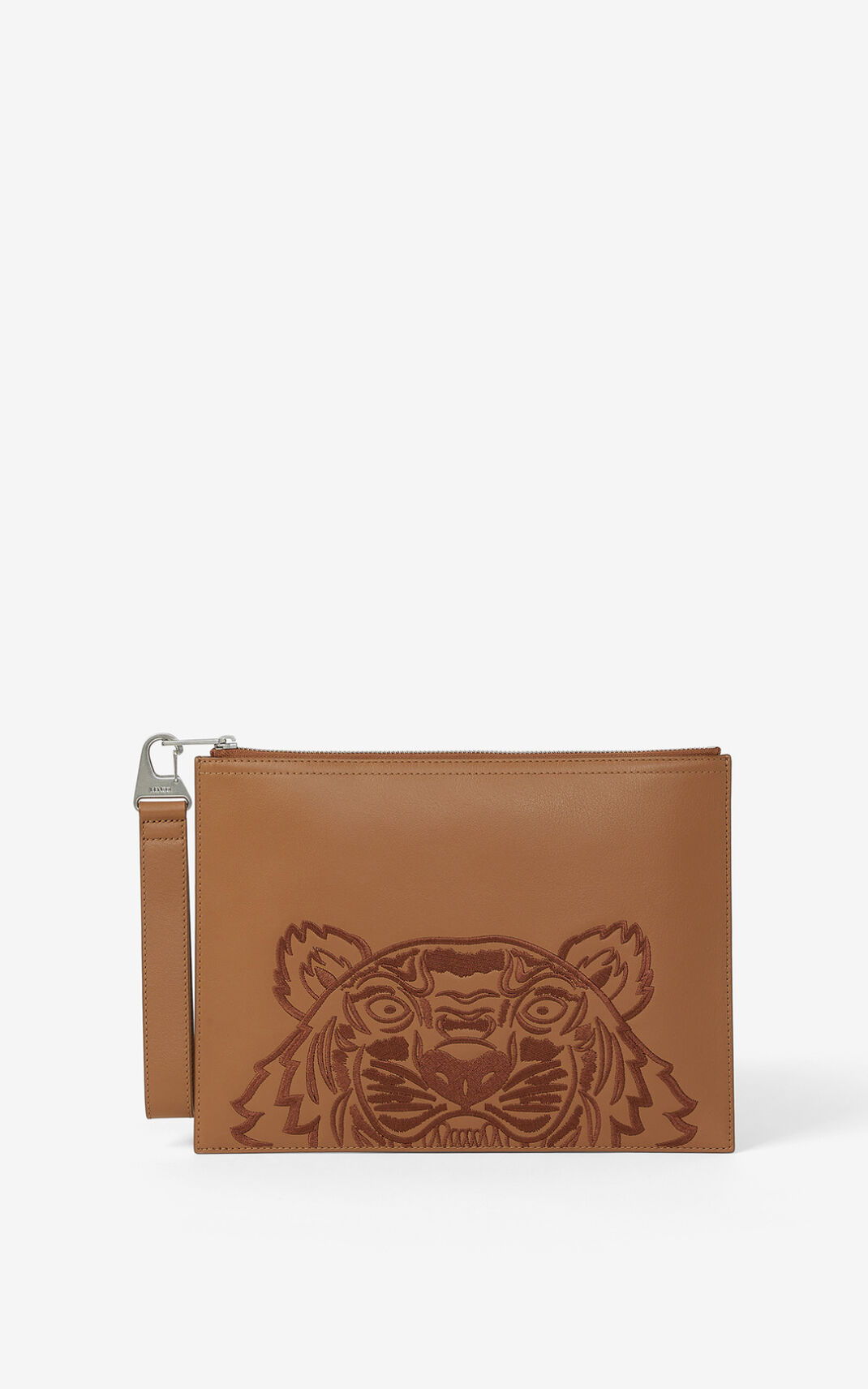 Kenzo Kampus Tiger large grained leather Ženska Pisemska Torbica Rjav SI-0841667